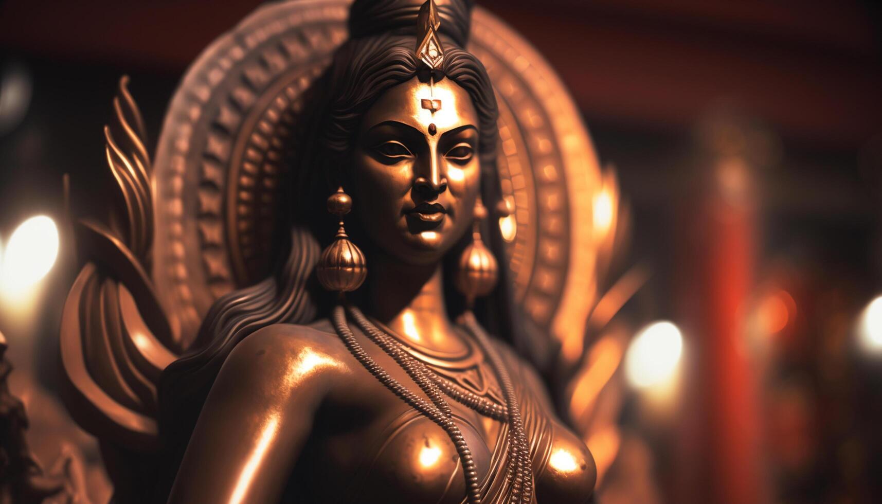 Divine Warrior A Portrait of Durga, the Hindu Goddess of War in Sculpture photo