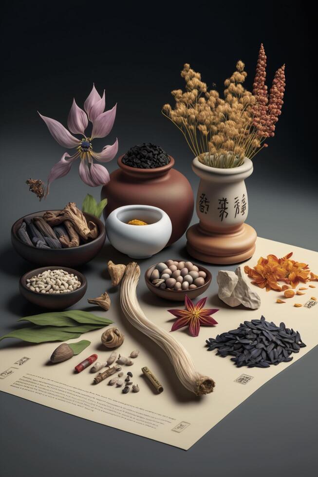 The Art of Traditional Chinese Medicine A Display of Healing Herbs photo