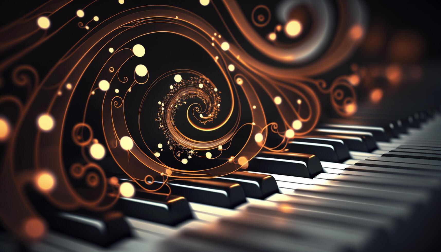 Musical Vortex An Abstract Composition of Piano Keys Representing Sound Waves photo