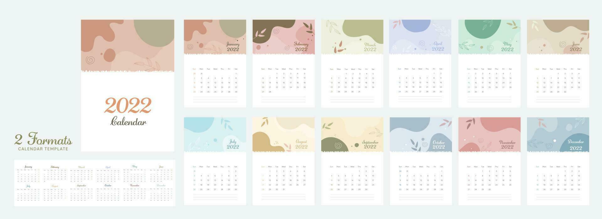 Yearly desk calendar design. vector