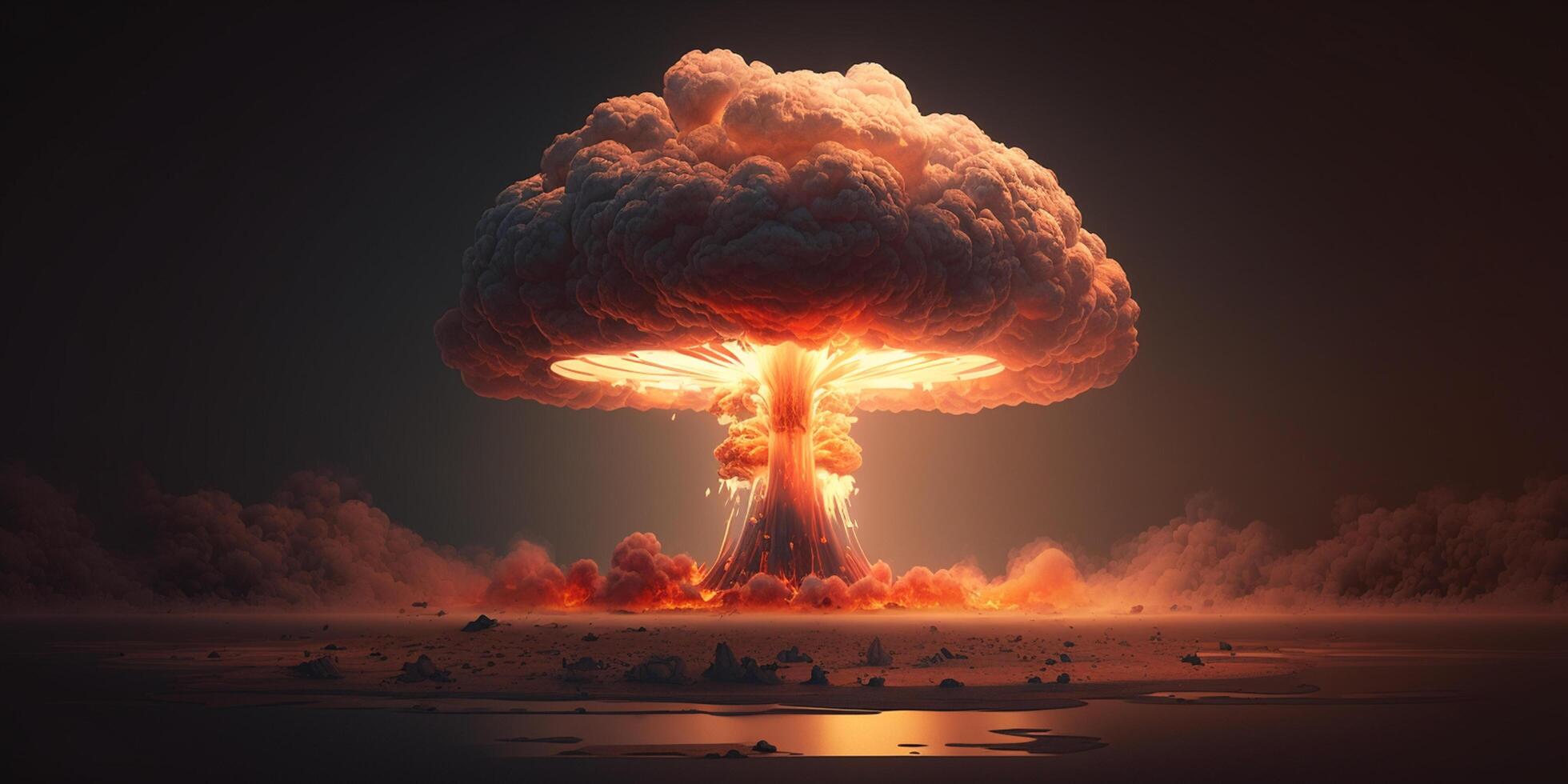 Apocalyptic Scene Devastating Nuclear Explosion and its Effects on the Environment photo