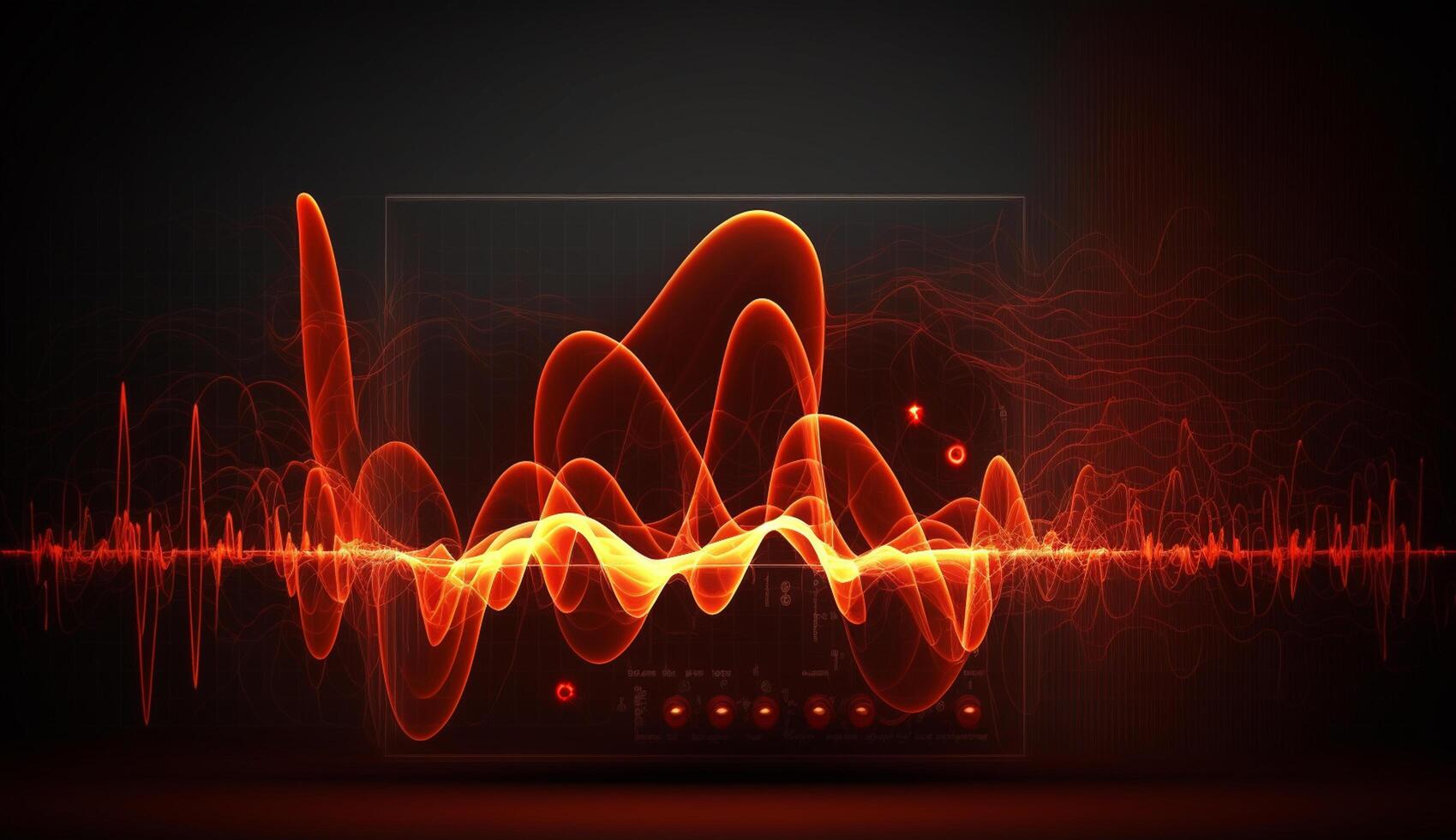 Ruby Radiance Abstract Red Frequencies on Dark Background photo