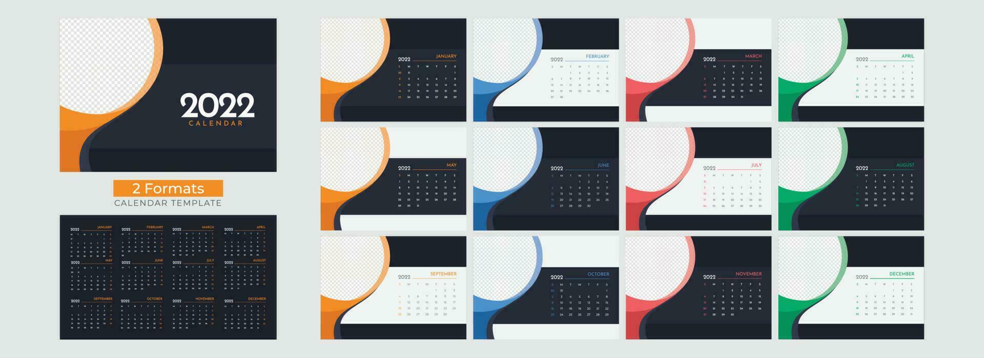 Yearly desk calendar design. vector