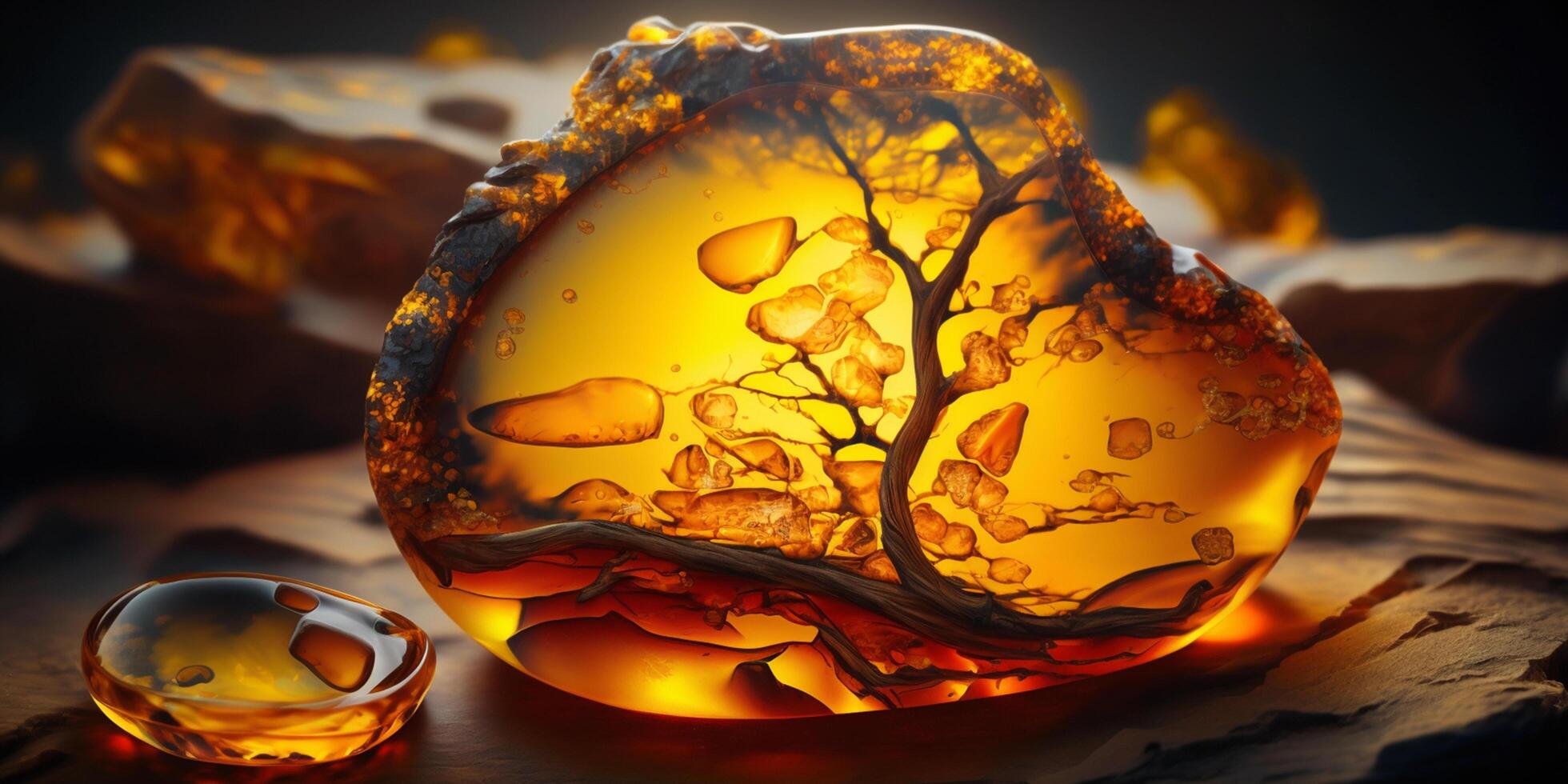 Radiant Beauty Stunning Golden Russian Amber Glowing in the Sunlight photo
