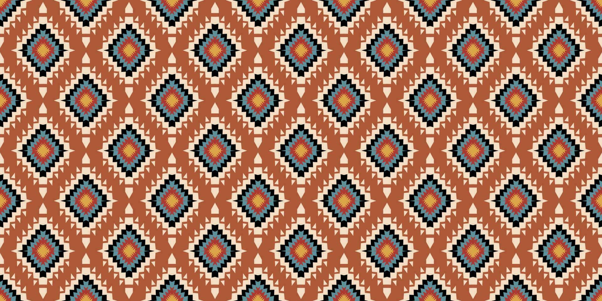 étnico resumen ikat Arte. sin costura modelo en tribal, gente bordado, y mexicano estilo. azteca geométrico Arte ornamento impresión. diseño para alfombra, fondo de pantalla, ropa, envase, tela, cubrir, textil. vector