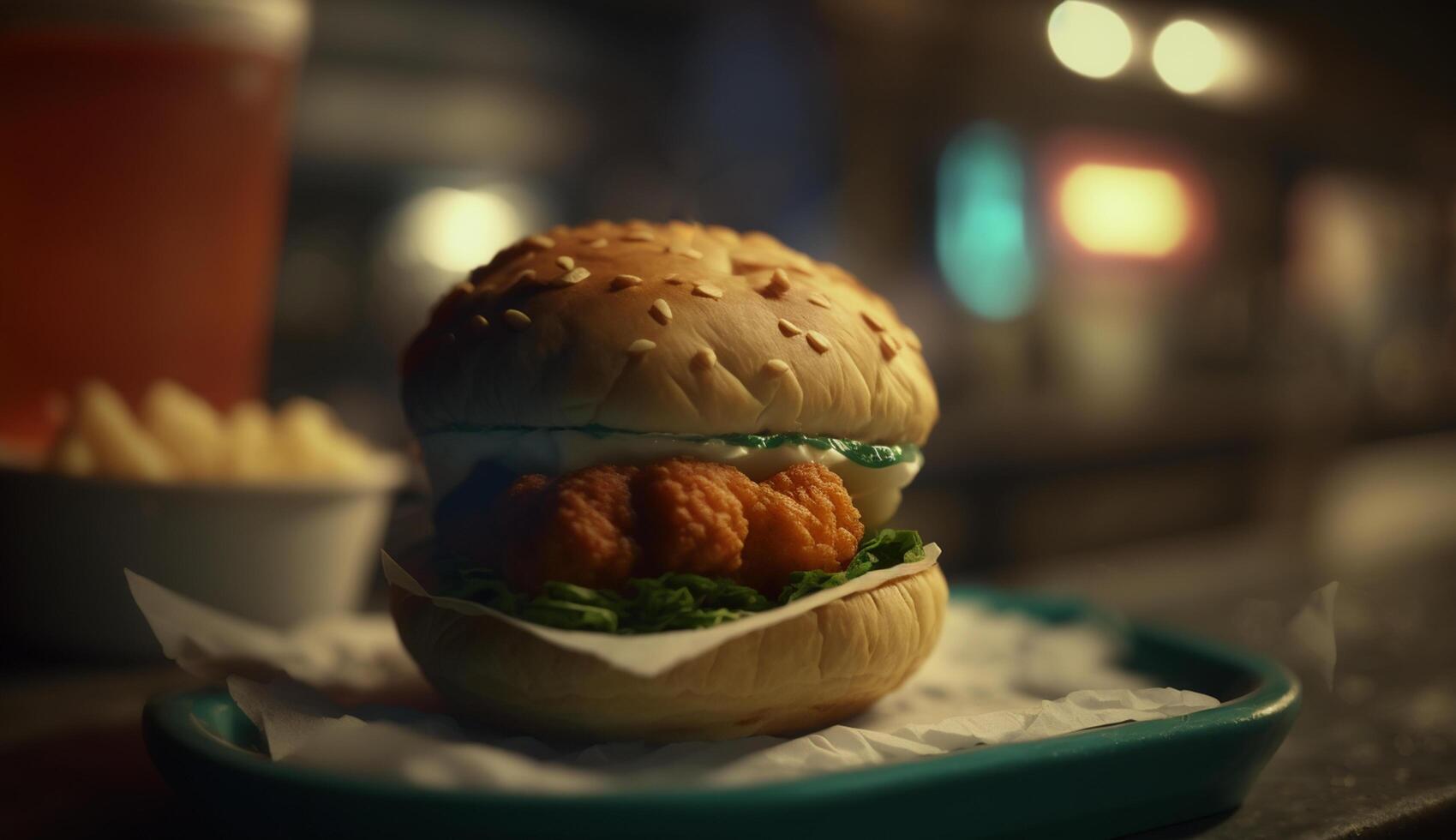 delicioso vada pav icónico indio calle comida ai generado foto