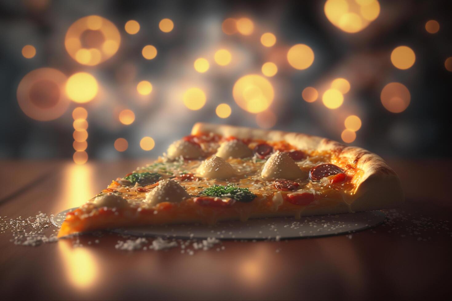 Delicious Italian Pizza with Fresh Toppings and Melted Cheese photo