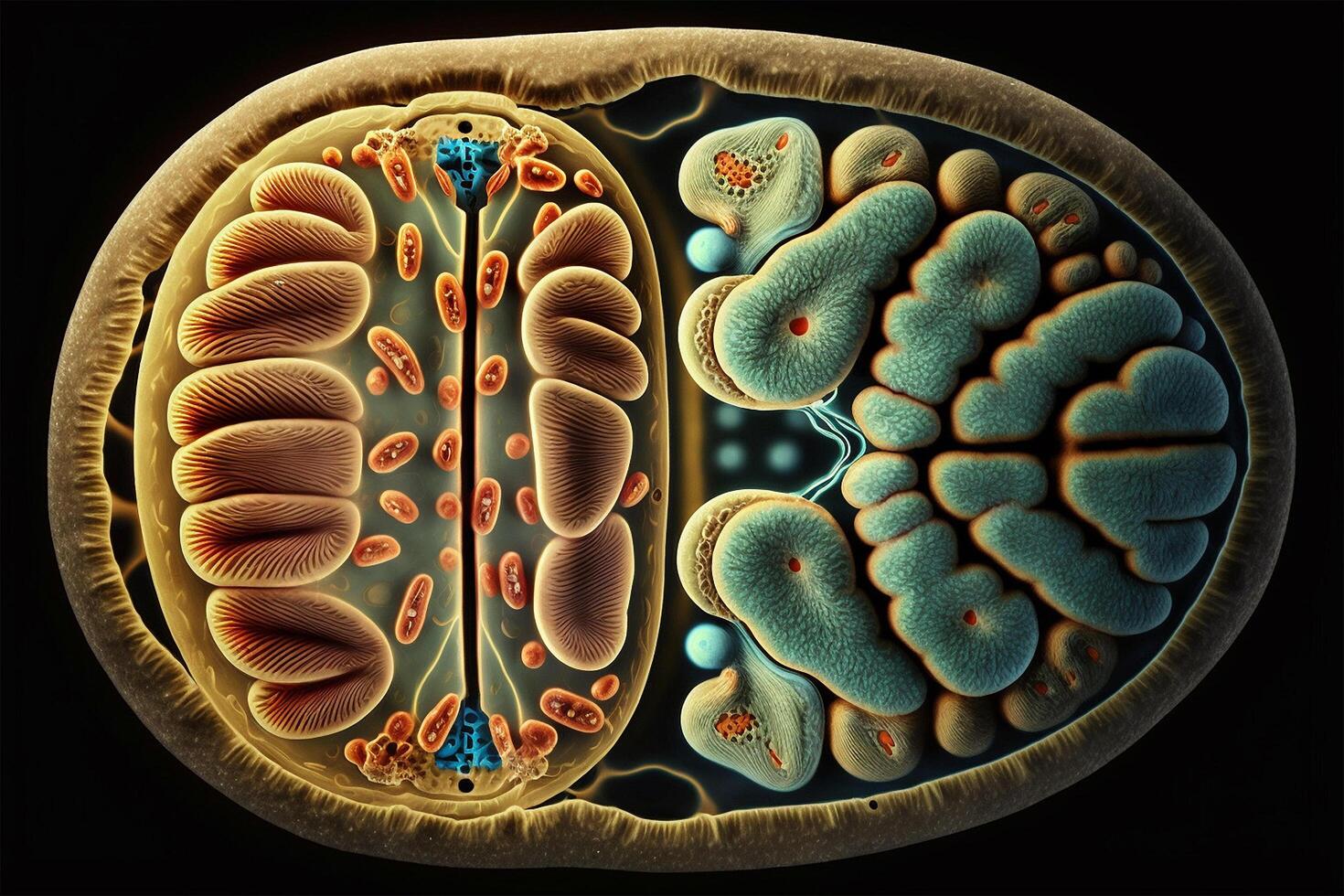 Bacteria Viruses Mitochondria Electron microscope magnification photo