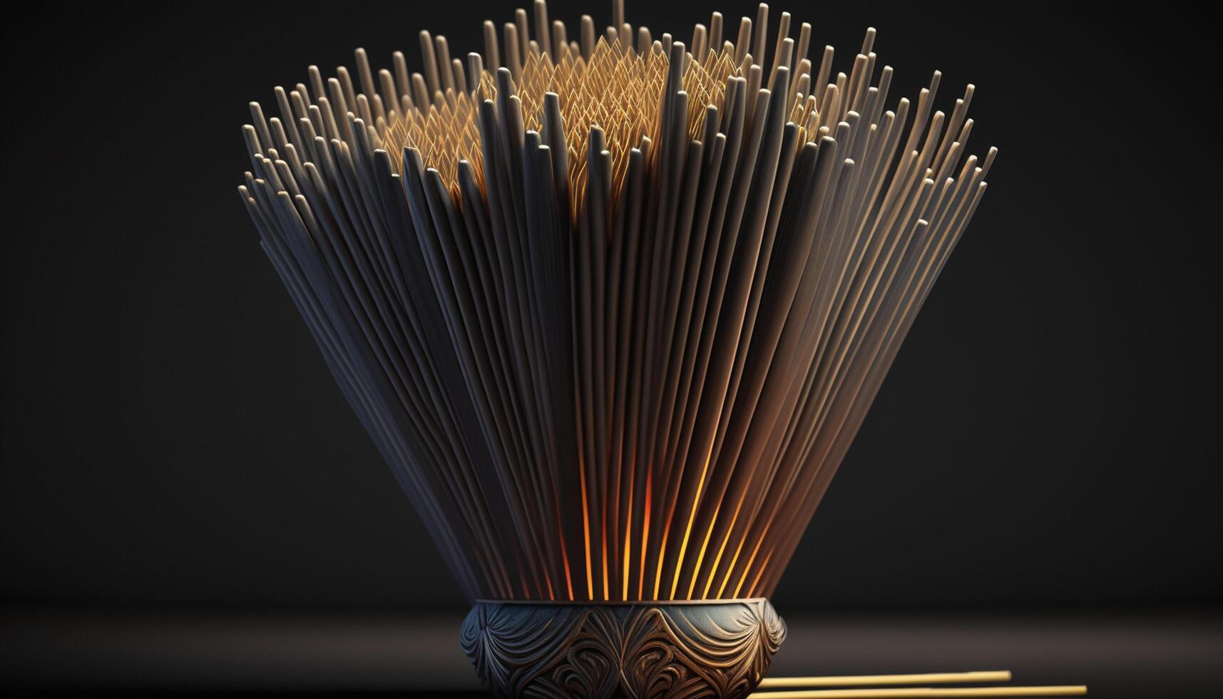 Fragrant Chinese Incense Sticks on Dark Background photo