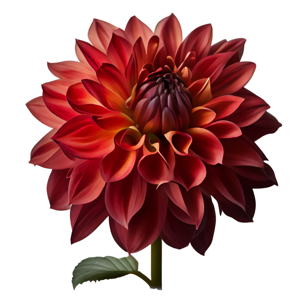 röd dahlia, transparent bakgrund, generativ ai, röd dahlia blomma png