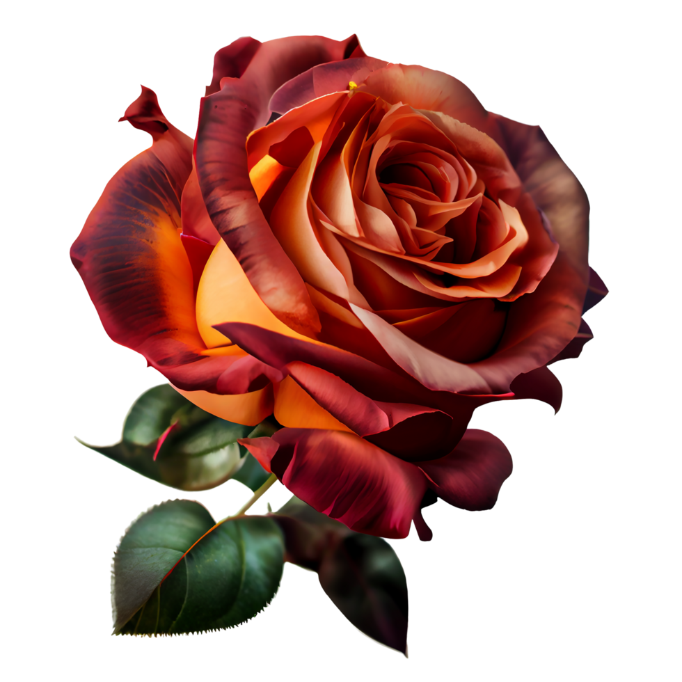 rot Rose png, rot Rose transparent Hintergrund, generativ ai, rot Rose Blume png