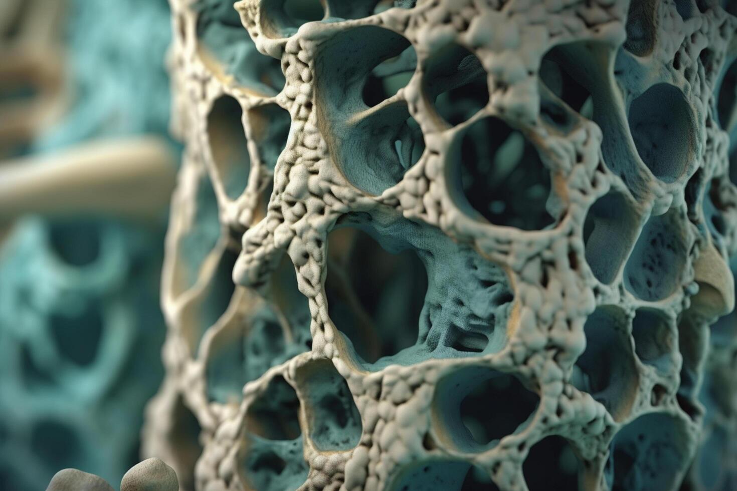 Magnified View of Bone Structure Under the Microscope photo