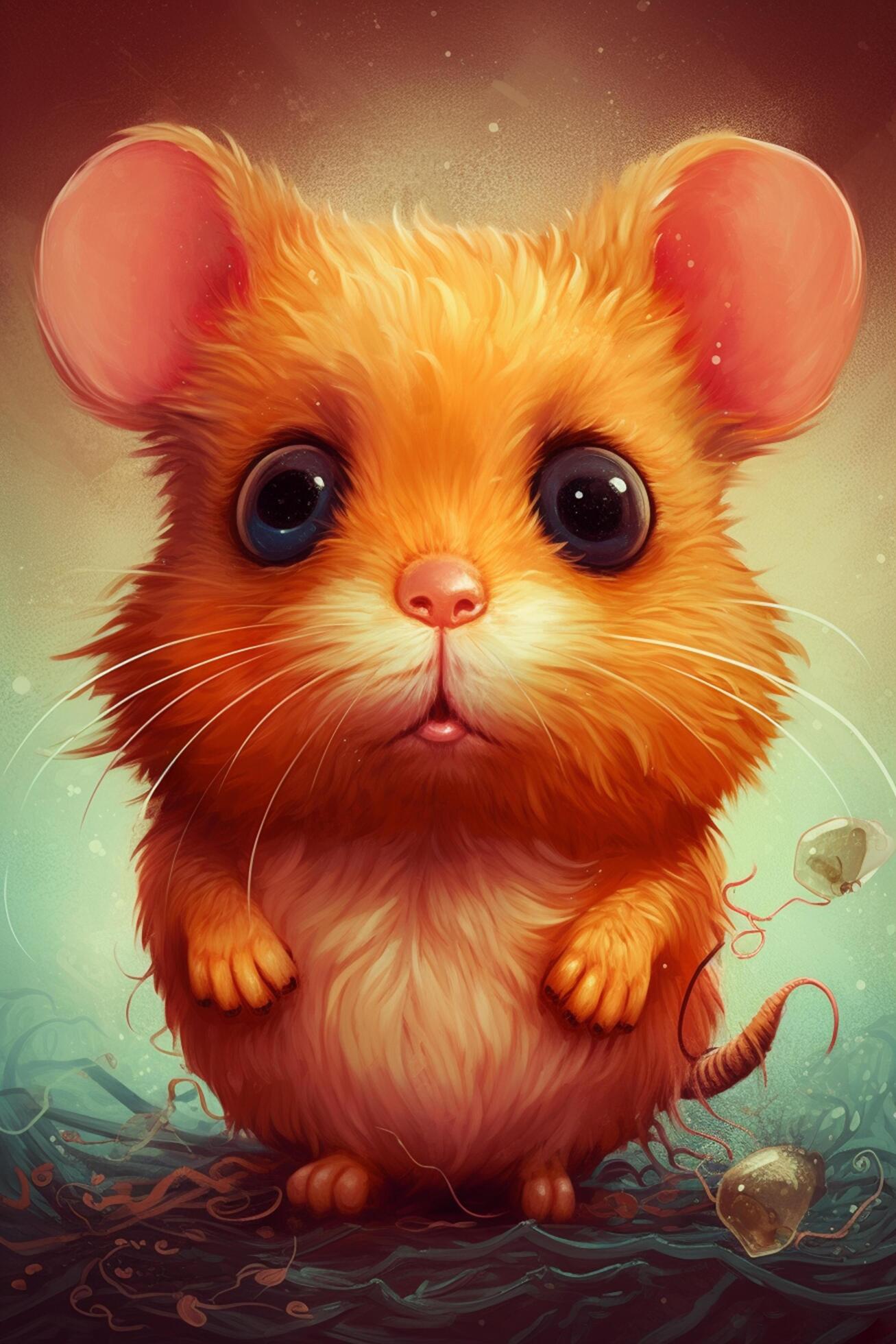 Magical Adventures of a Cute Little Hamster in a Mystical World AI