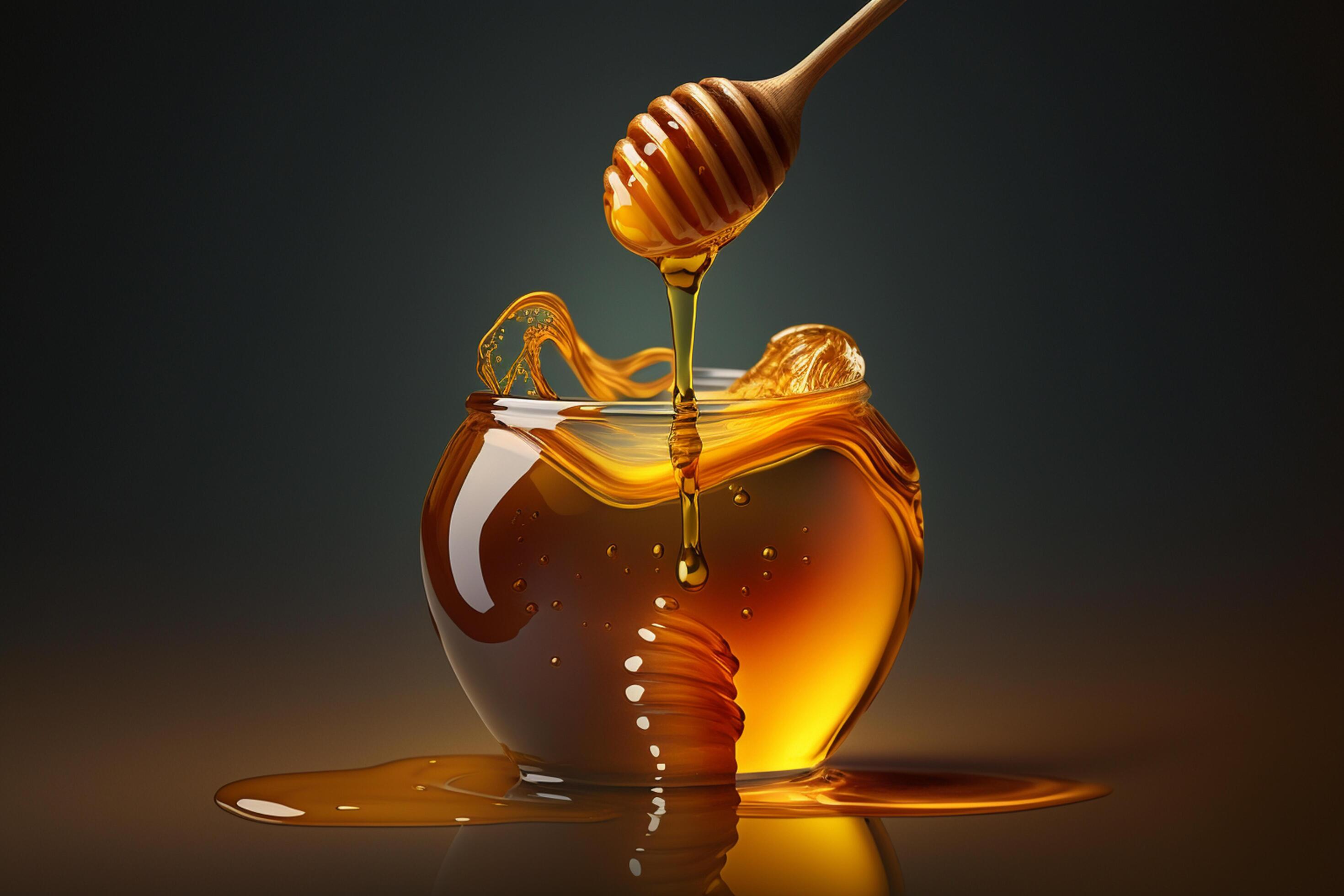 Illustration honey dipper with dripping honey closeup beekeeper Illustration honey dipper with dripping honey closeup beekeeper