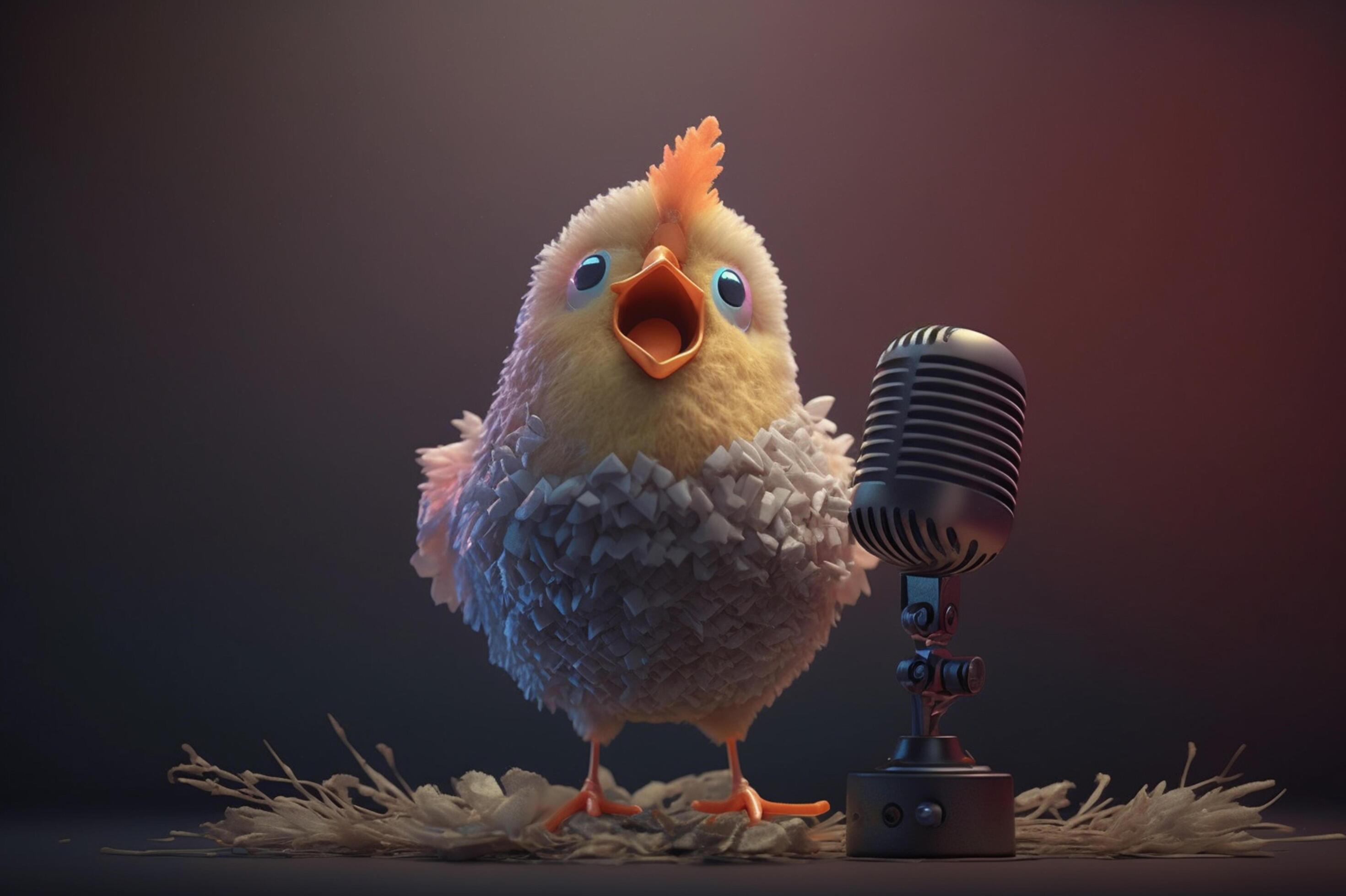 The Opera Hen A Funny Chicken Singing with Passion 24067593 Stock Photo