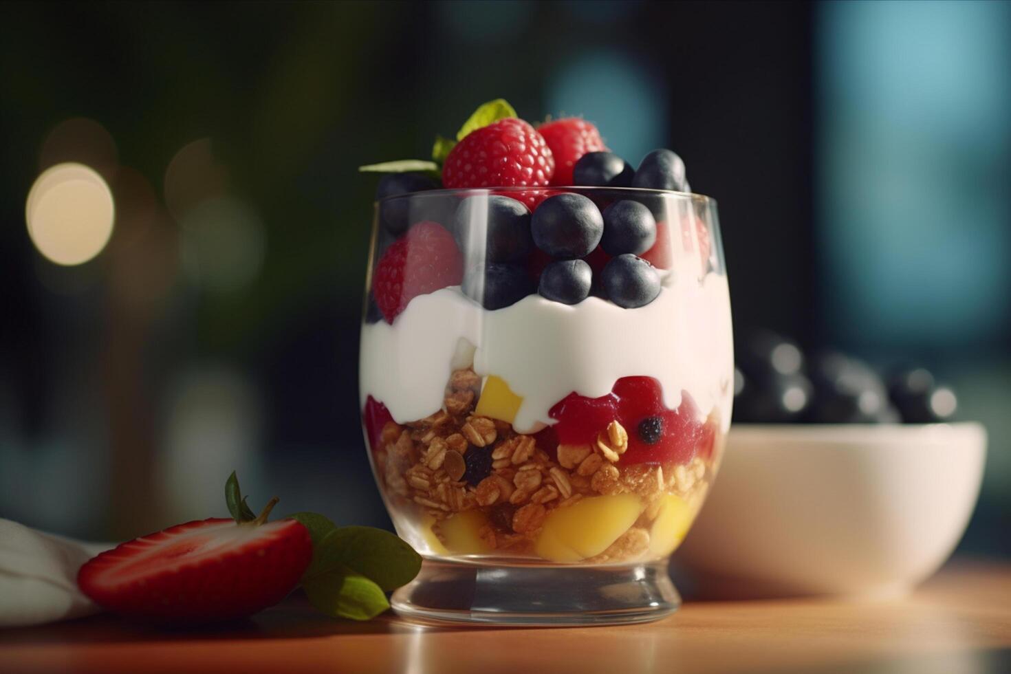 Layered Berry Yogurt Parfait with Granola photo
