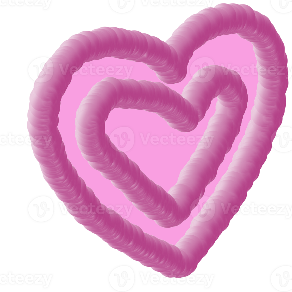 Pink 3D heart png