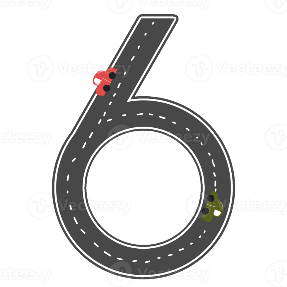 A number with road style png