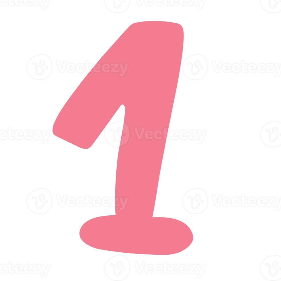 Number one with pink png