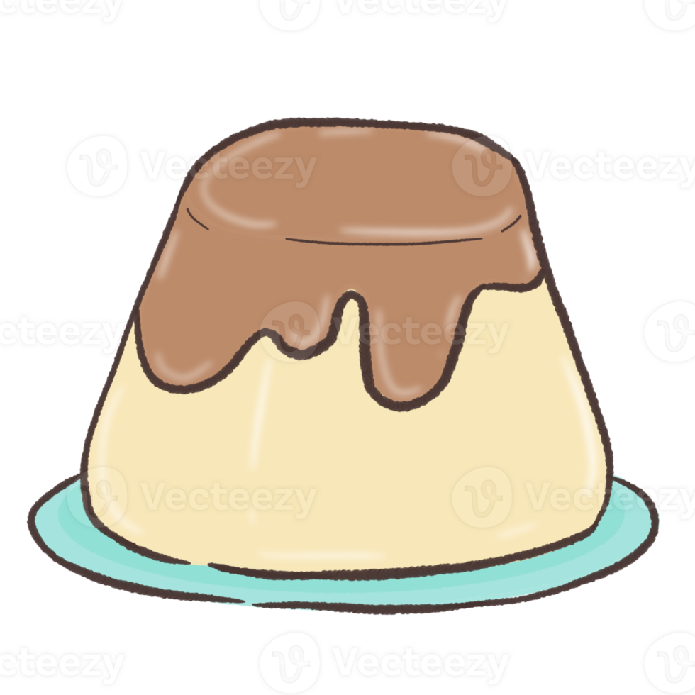 Lovely pudding in plate png