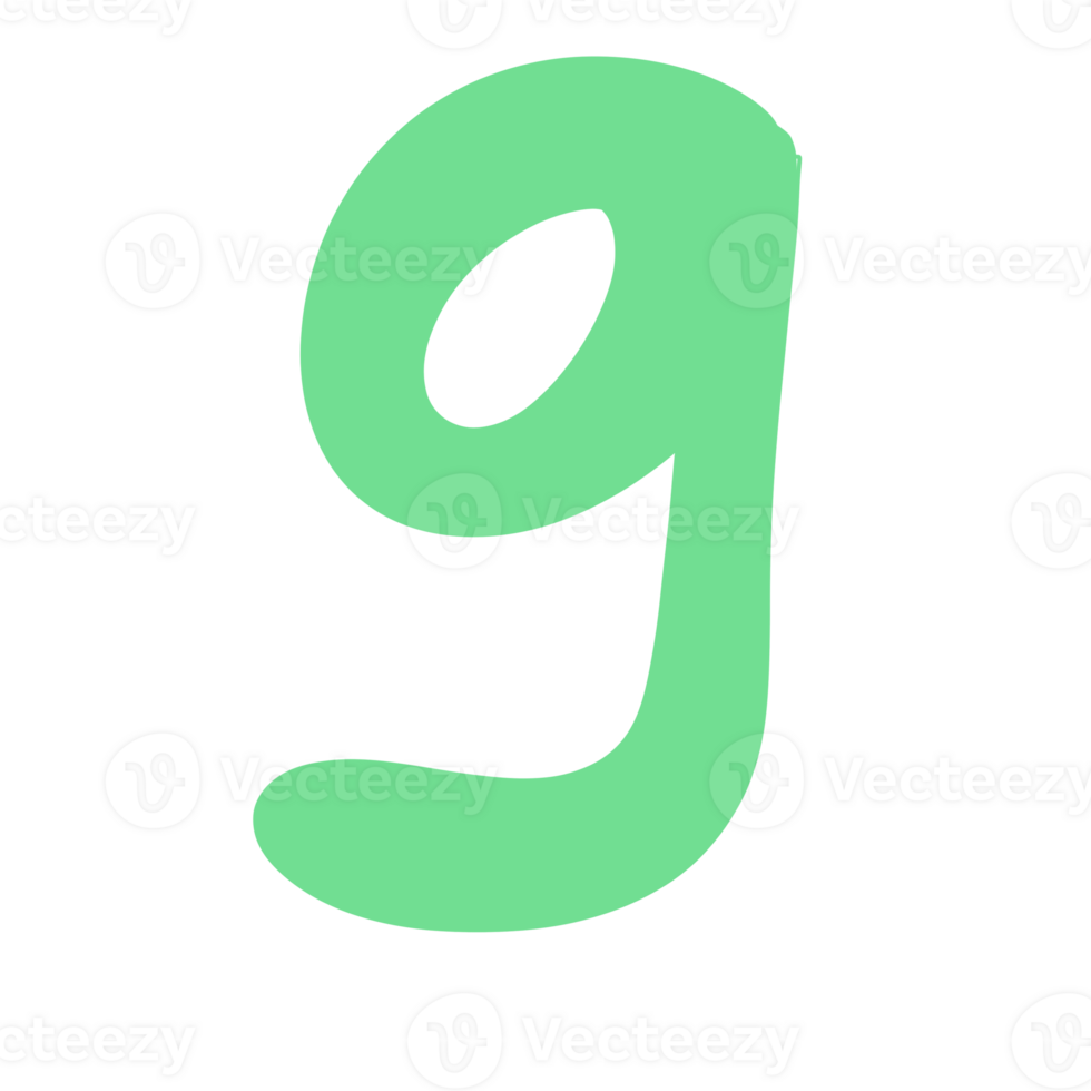 Number nine with light green png