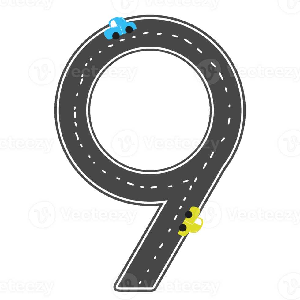 A number with road style png