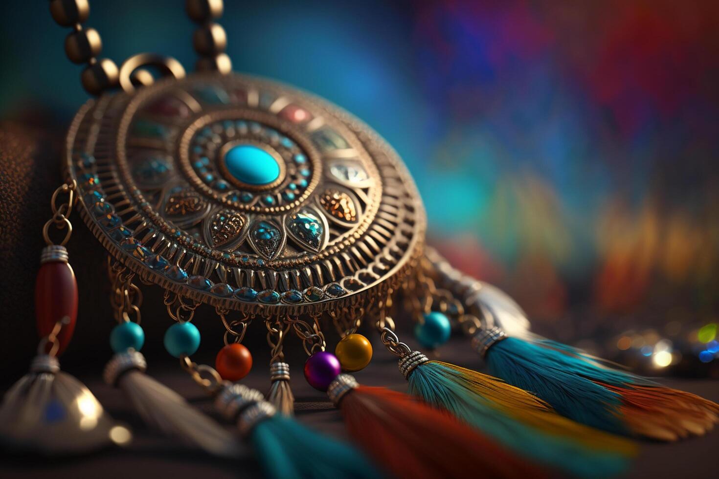 hippie - indio joyería - étnico accesorios para Libre de espíritu amantes de la moda ai generado foto