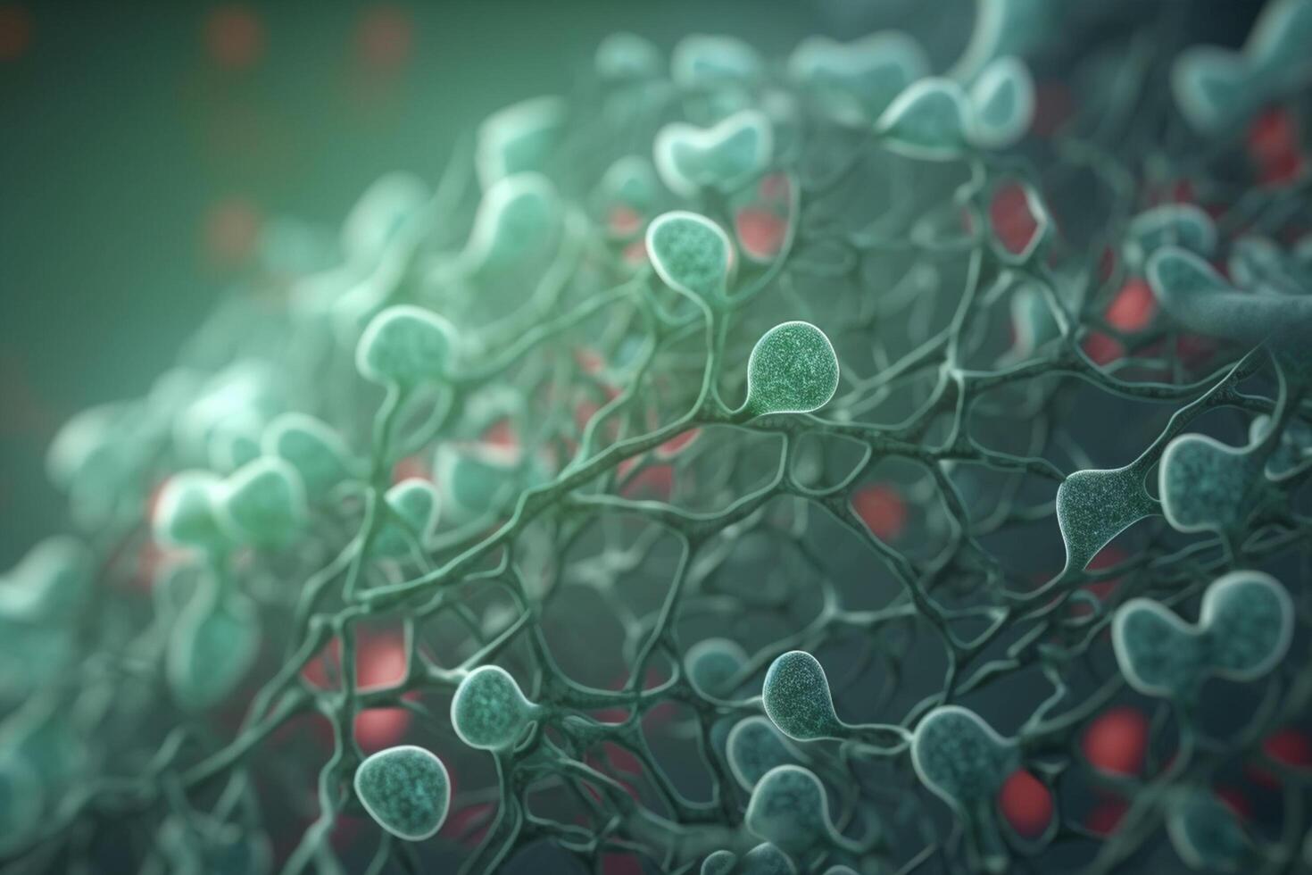 Vibrant 3D illustration of cellulose synthesis process photo