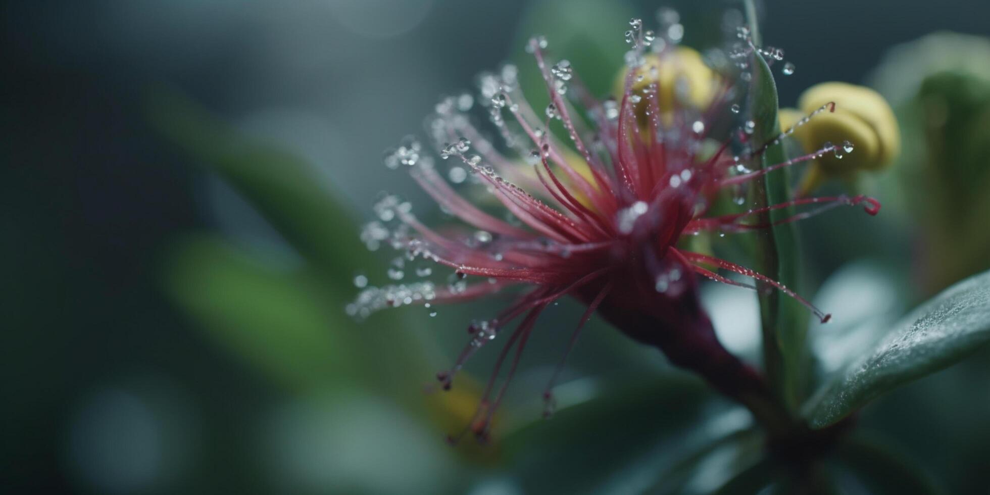 Exotic Plant in the Rainforest Vibrant Orange Red Blossom photo