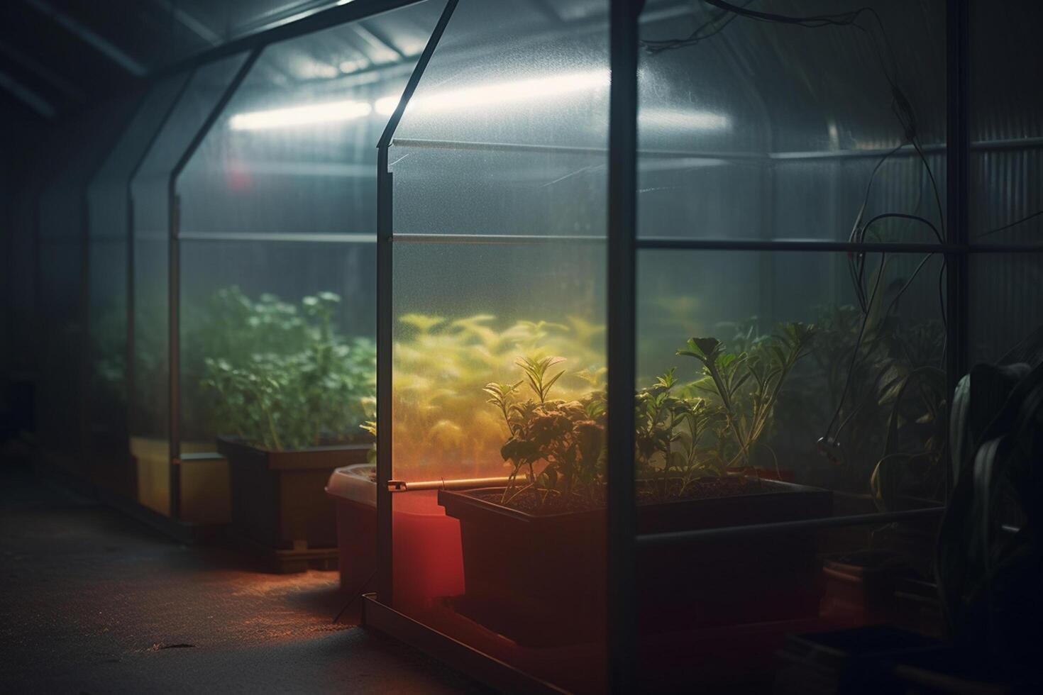 Subterranean Oasis A Futuristic Greenhouse Laboratory AI generated