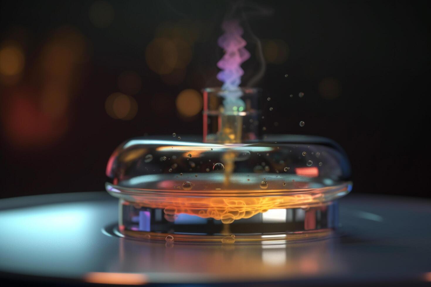 Colorful AI-generated illustration depicting the physical process of evaporation photo
