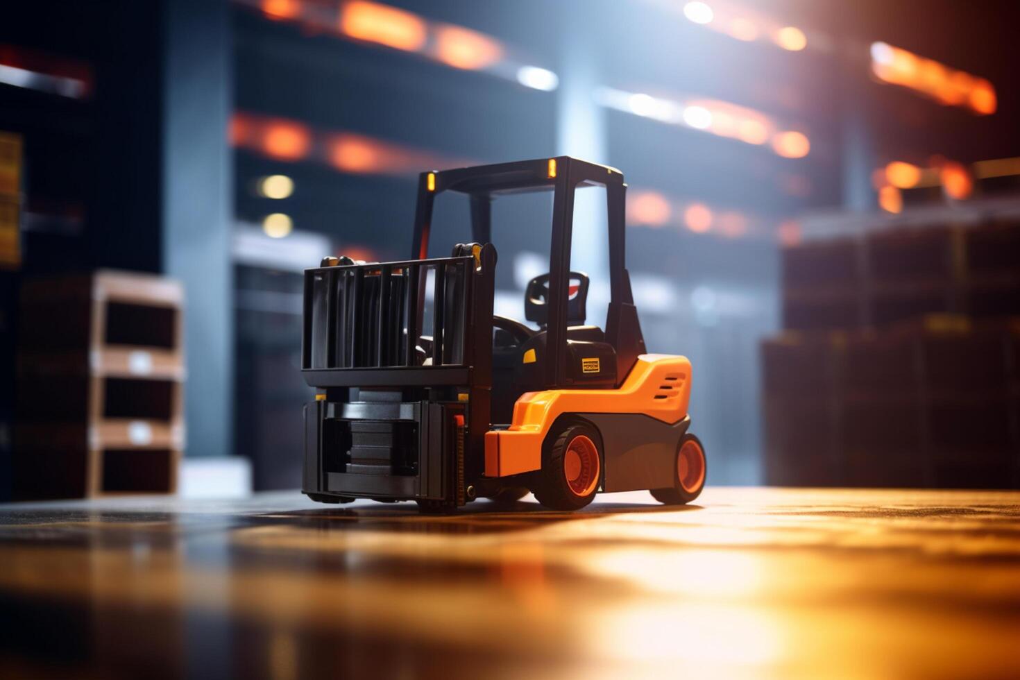 Smart Warehouses of the Future AI-Controlled Forklifts at Work photo