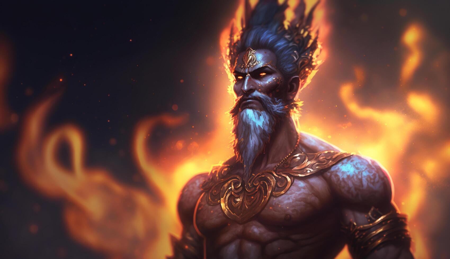 Majestic Portrait of Indra, the King of the Elements photo