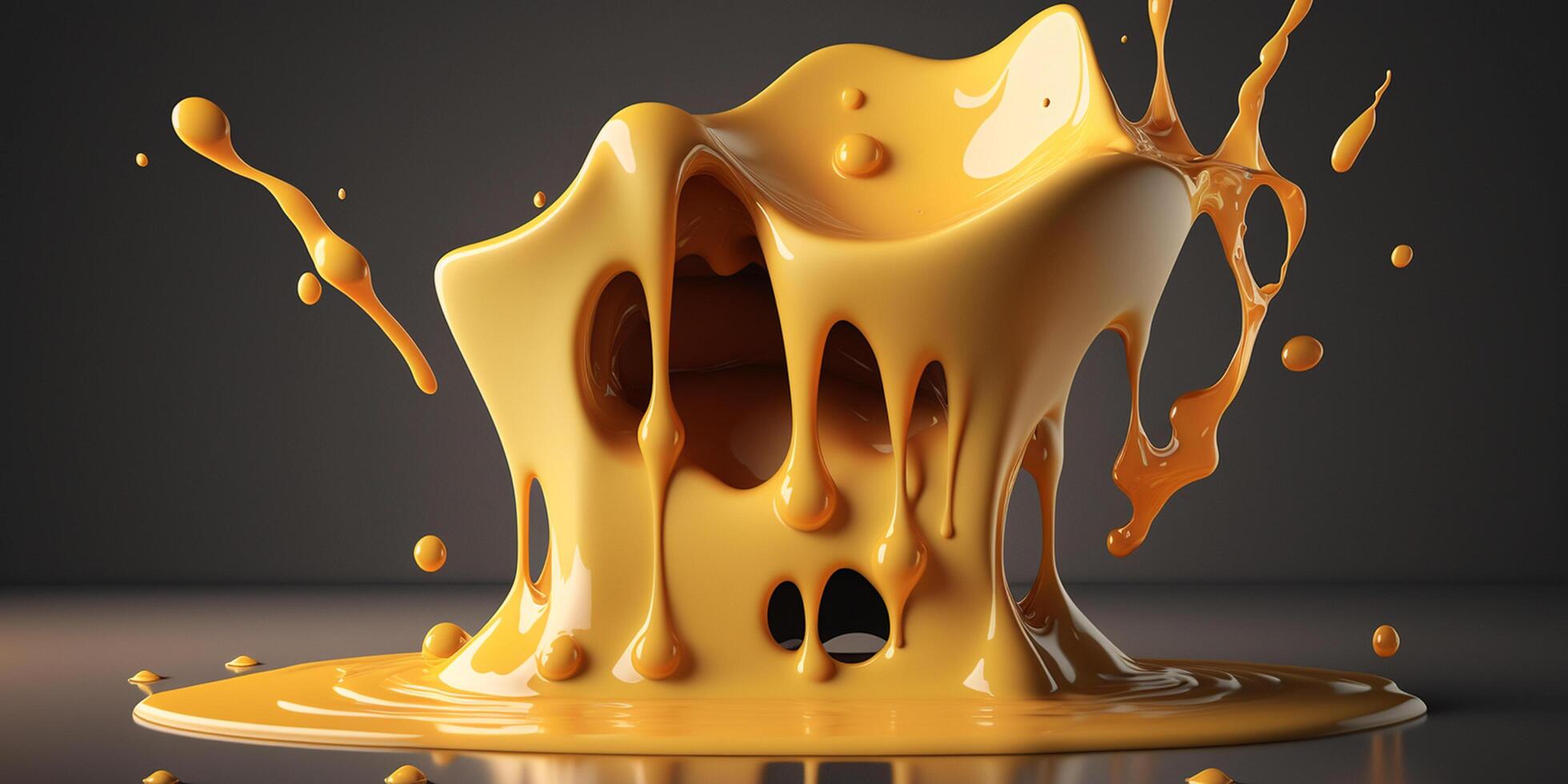 Illustration of melted cheese in 3D optics content photo