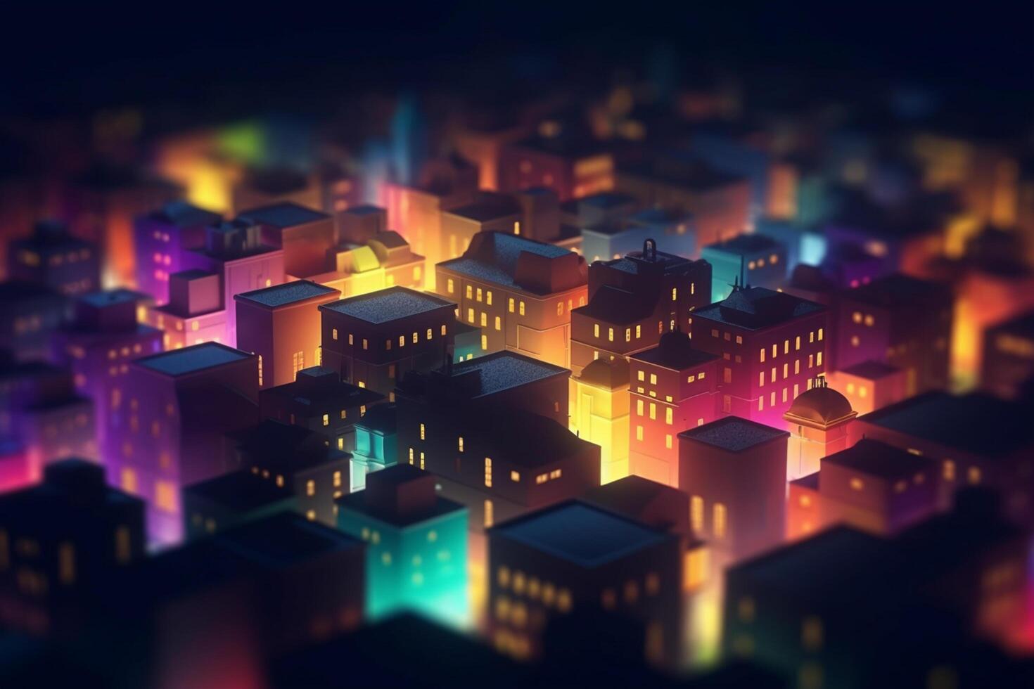 City Lights from Above A Bird's Eye View of a Illuminated Metropolis at Night photo