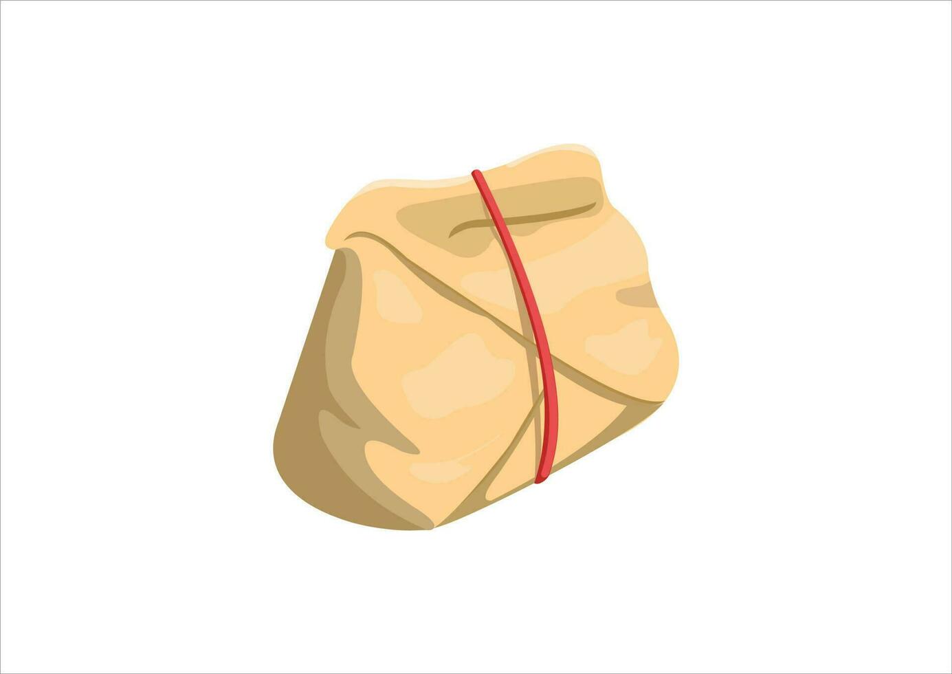 vector illustration of rice wrap with oil paper wrapping