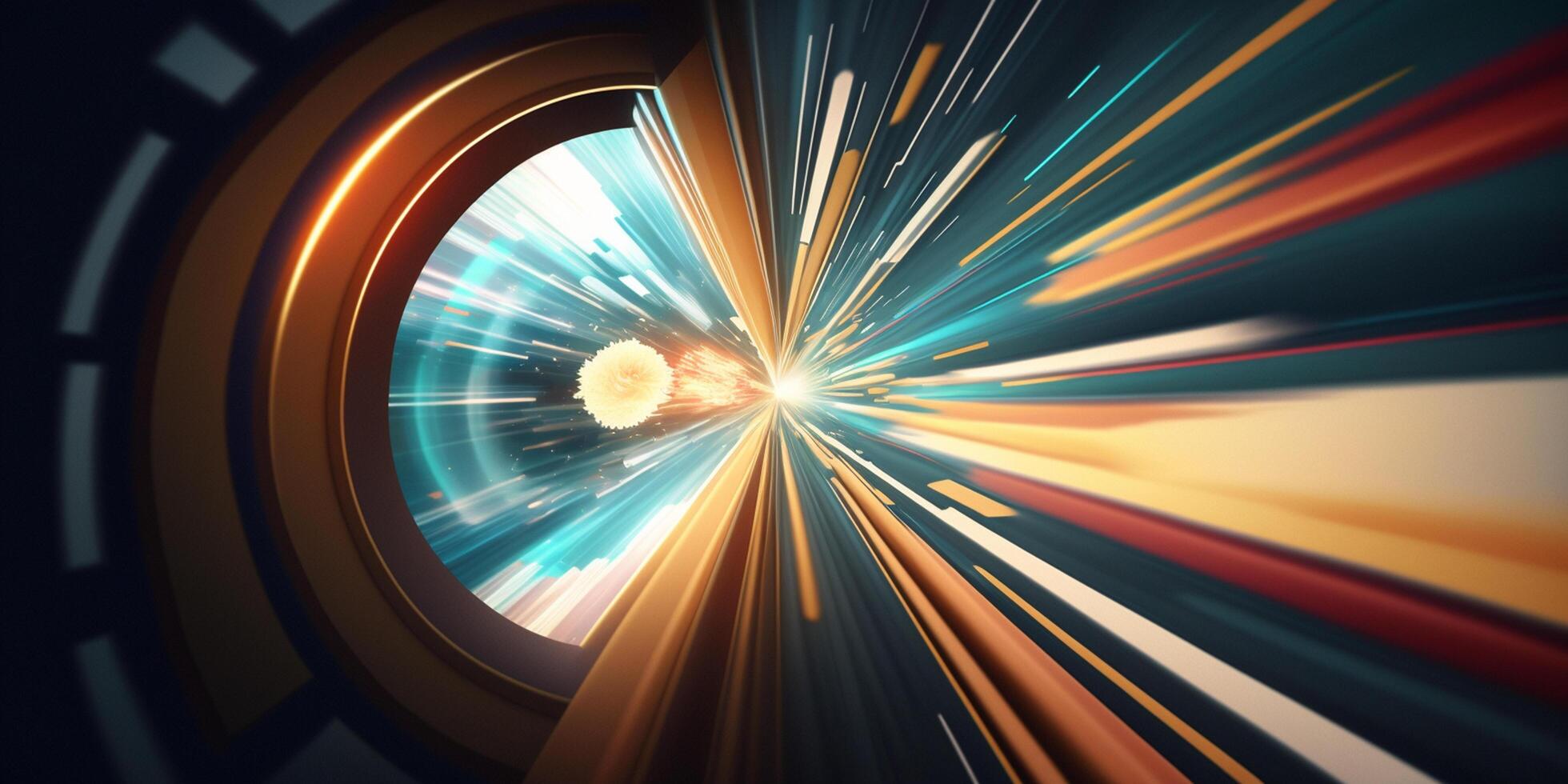 Warping Through Dimensions Abstract Representation of a Time Tunnel Leading to a Portal photo