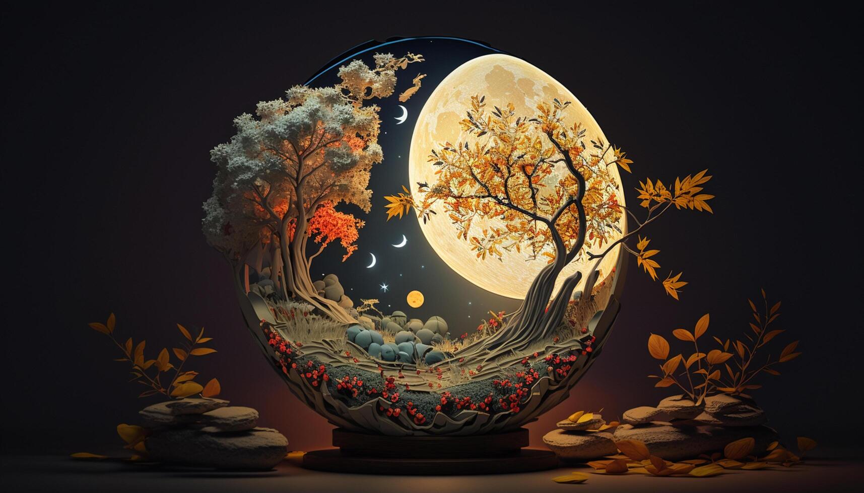 Enchanting Decorations for Chinese Moon Festival Celebration photo