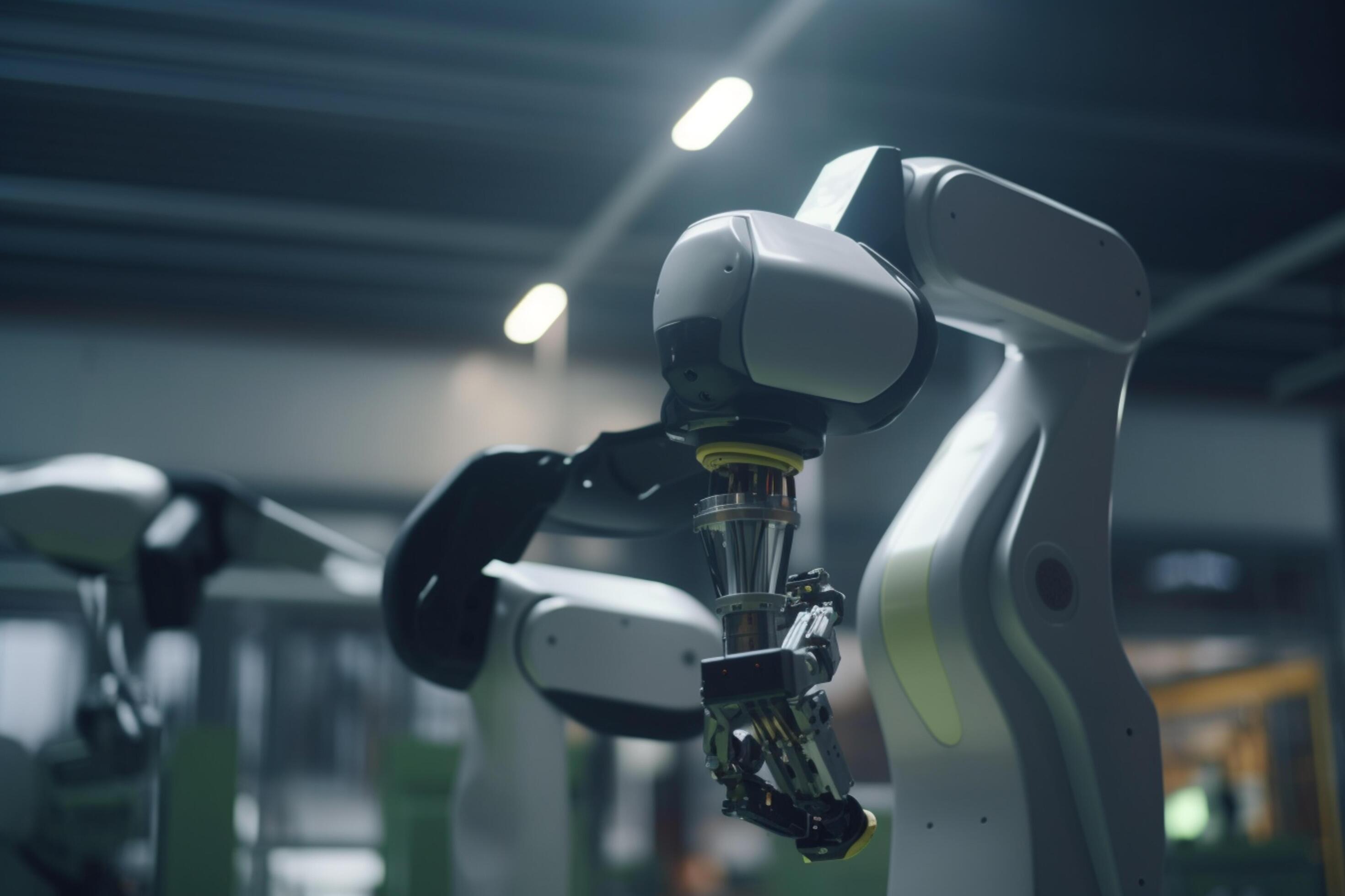 Futuristic Warehouse Robots in Charge of Logistics and Transportation