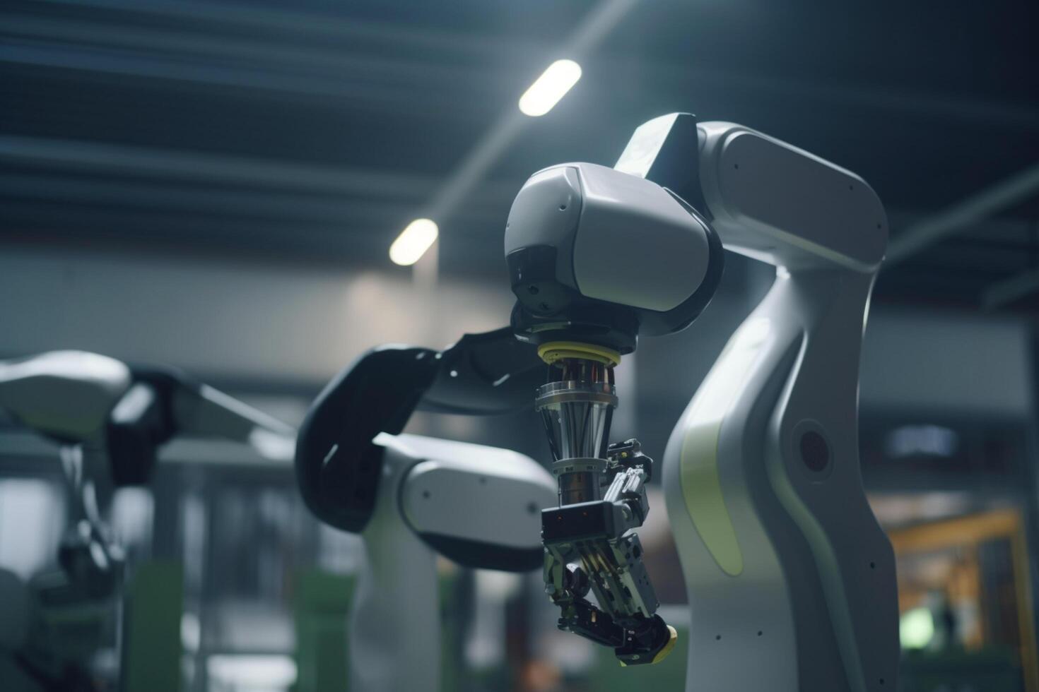 Futuristic Warehouse Robots in Charge of Logistics and Transportation photo