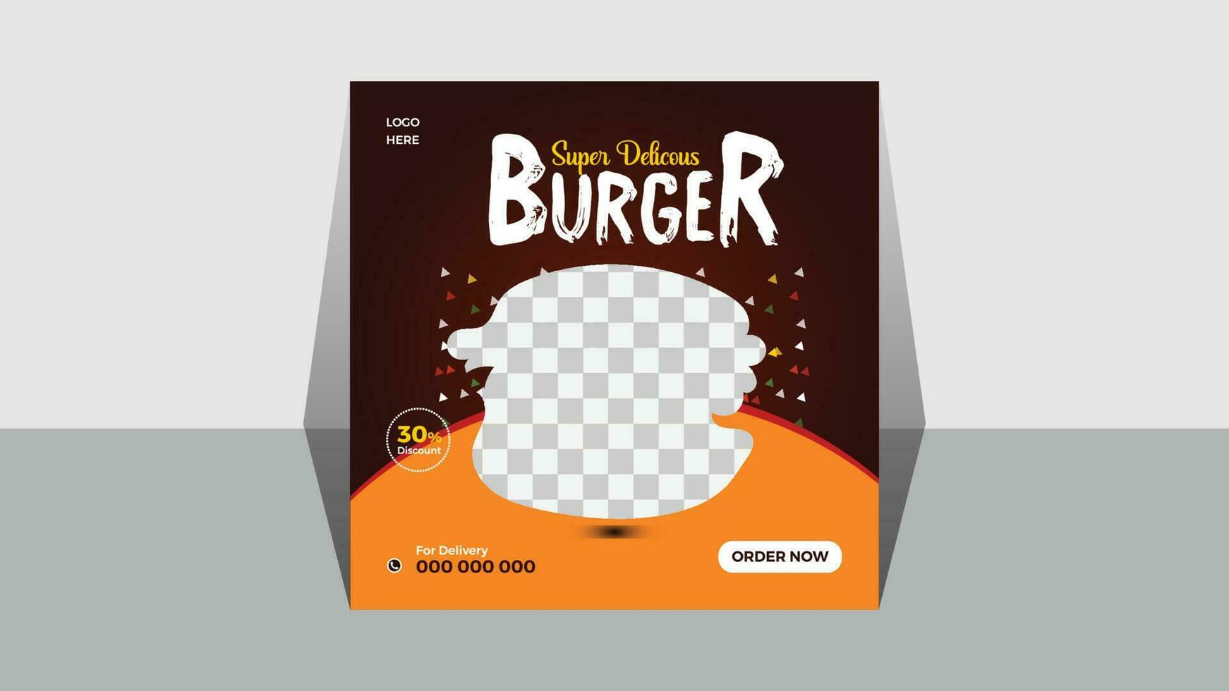 Burger Sale Social Media Post Design Template vector