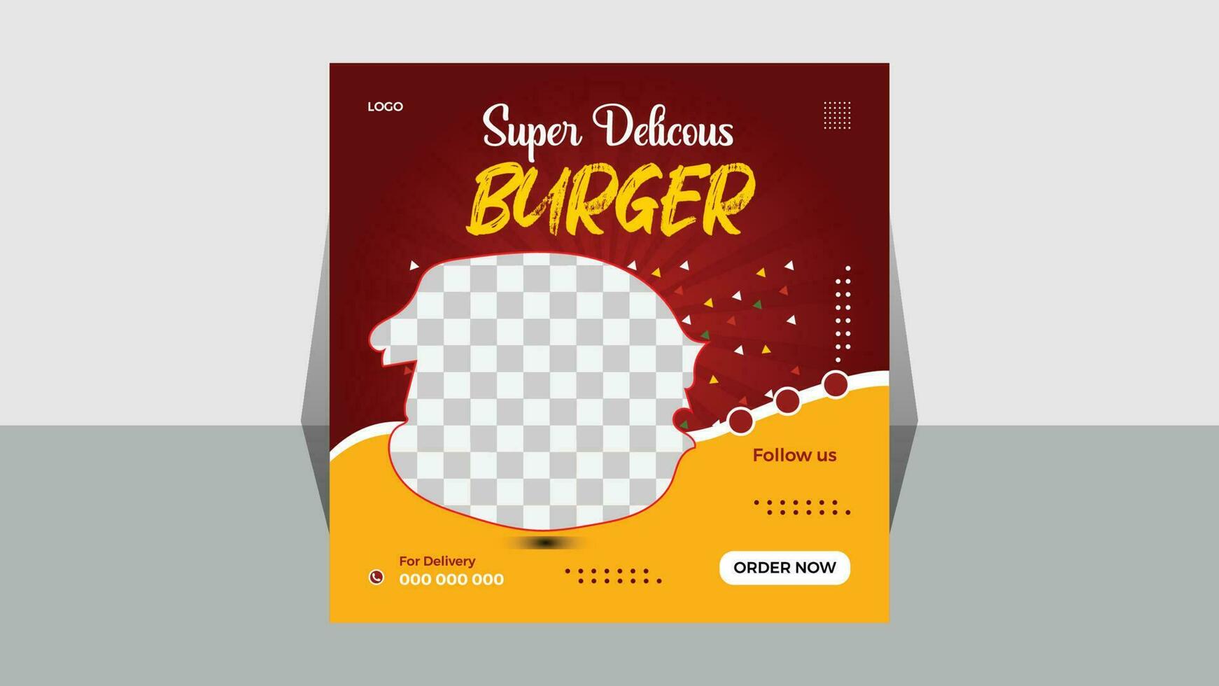 Burger Sale Social Media Post Design Template vector