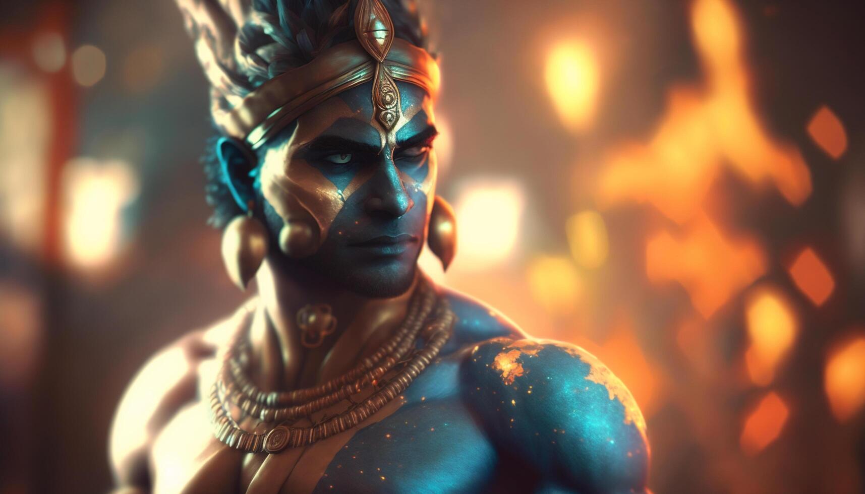 Portrait of Rama, the Hero of the Epic Ramayana photo