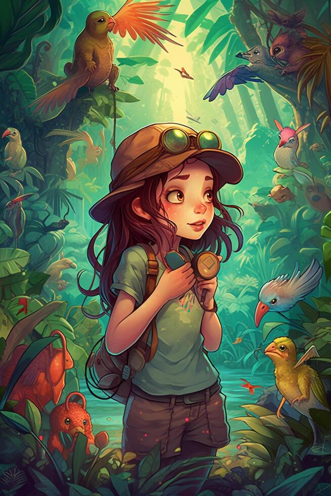 Exploring the Enchanted Realm A Little Girl's Adventure Among Magical