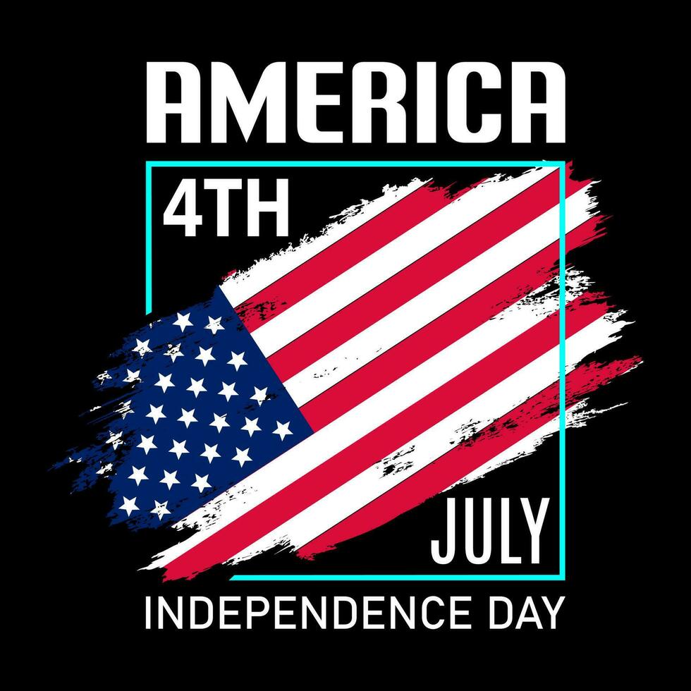 A black background with an american flag and the words america on it. vector