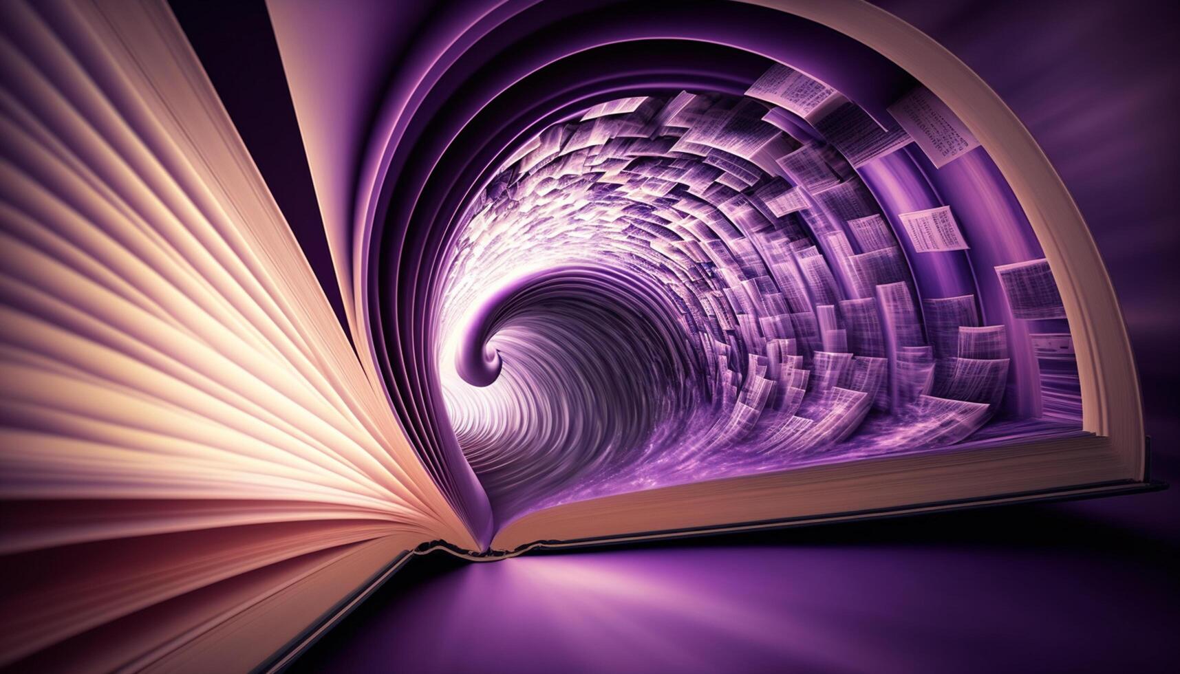 Pages Unbound A Portal to Another Dimension Revealed Through Flying Book Pages photo