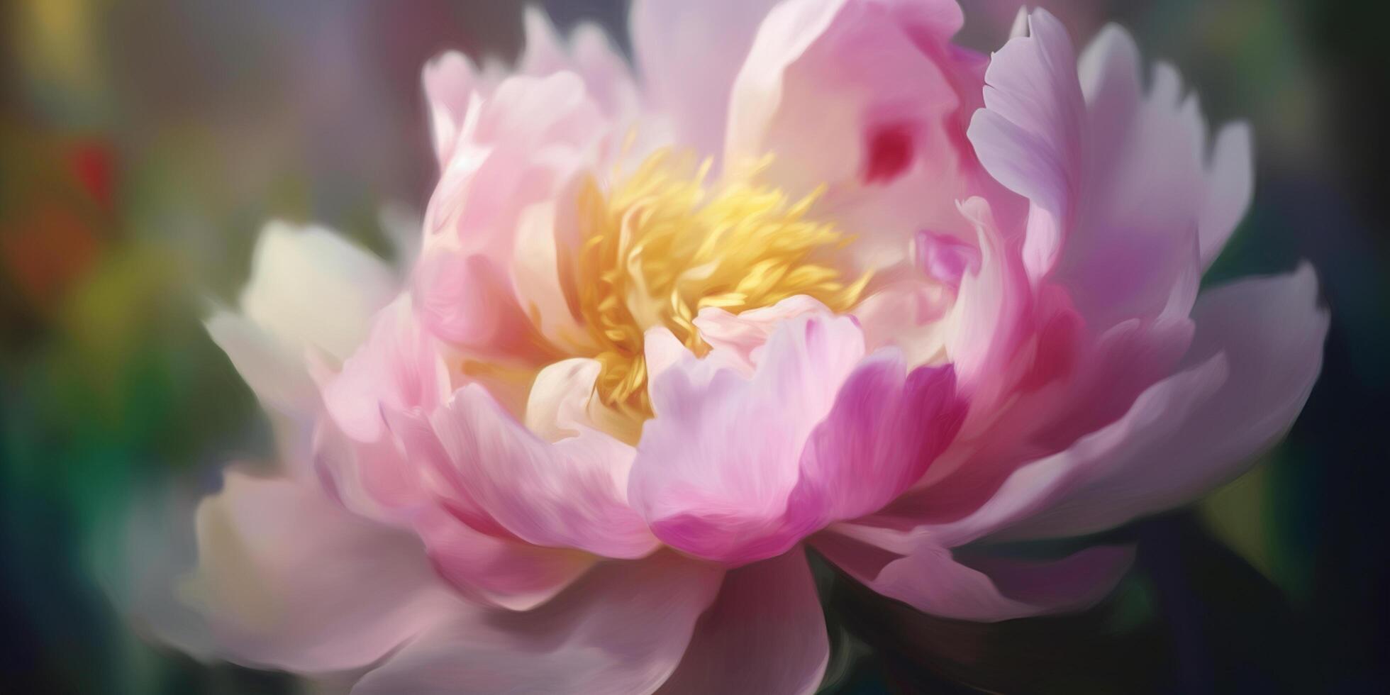 Close-up Watercolor Painting of a Pink Flowering Perennial Plant photo