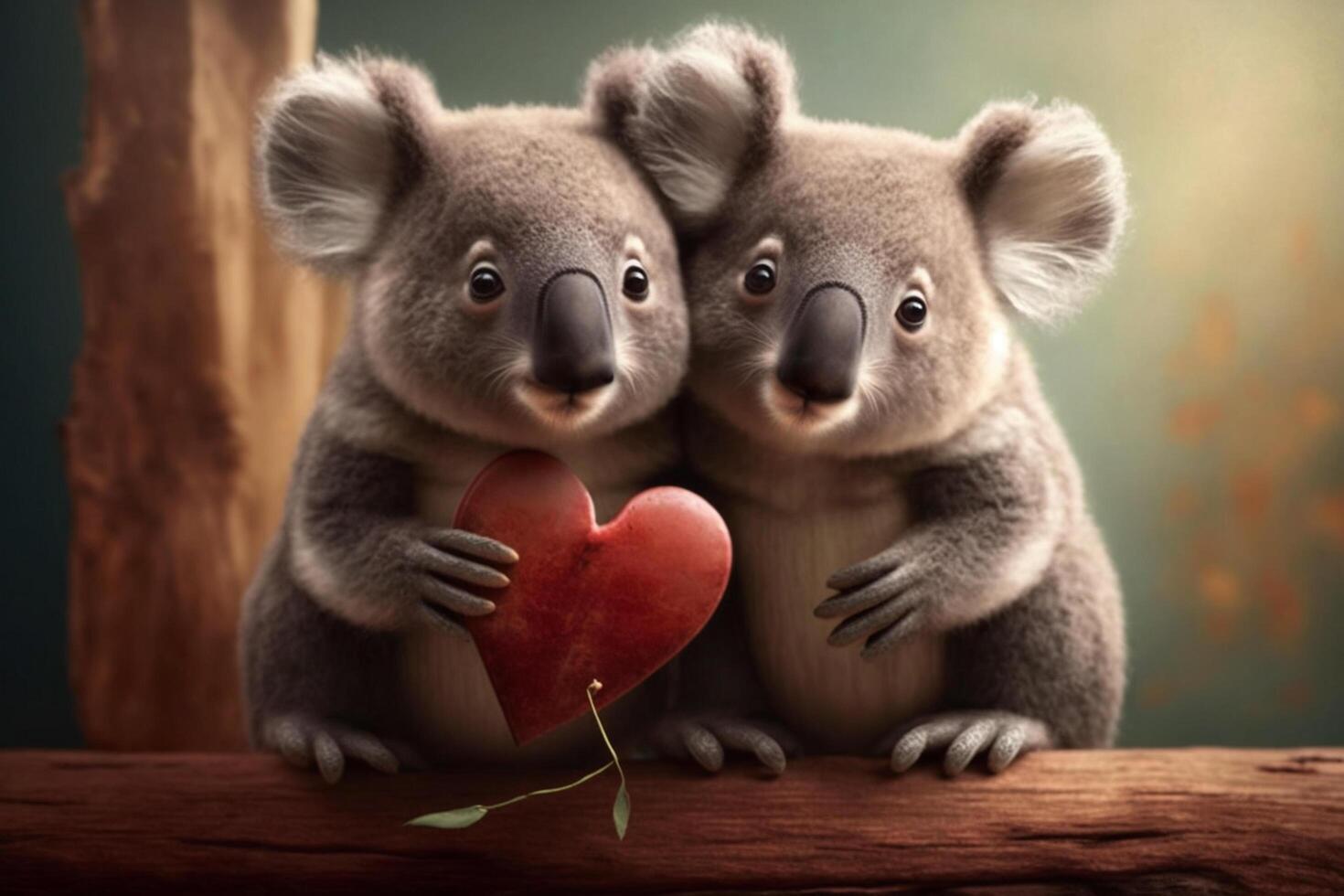 Koala in love with heart for Valentine's Day, Mother's Day or Wedding Anniversary Content photo