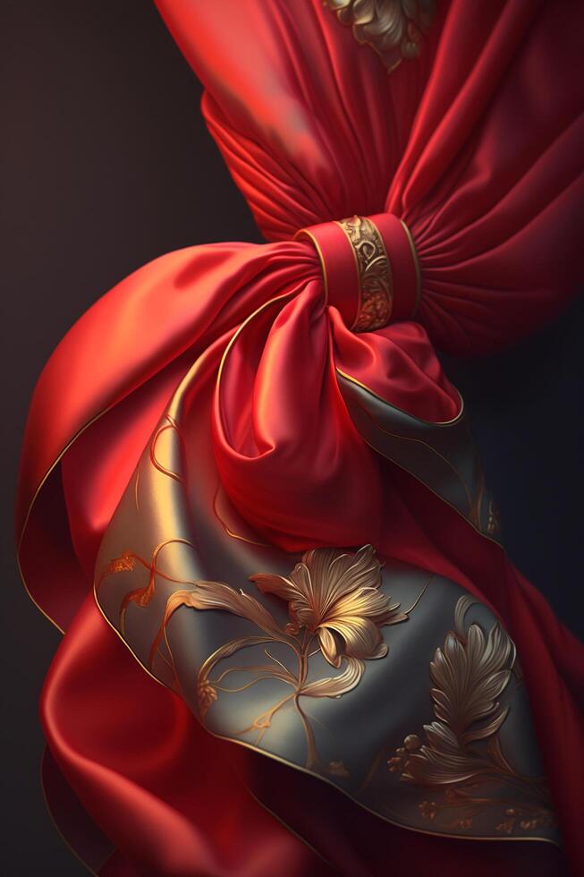 Vibrant and Colorful Chinese Silk Fabric photo