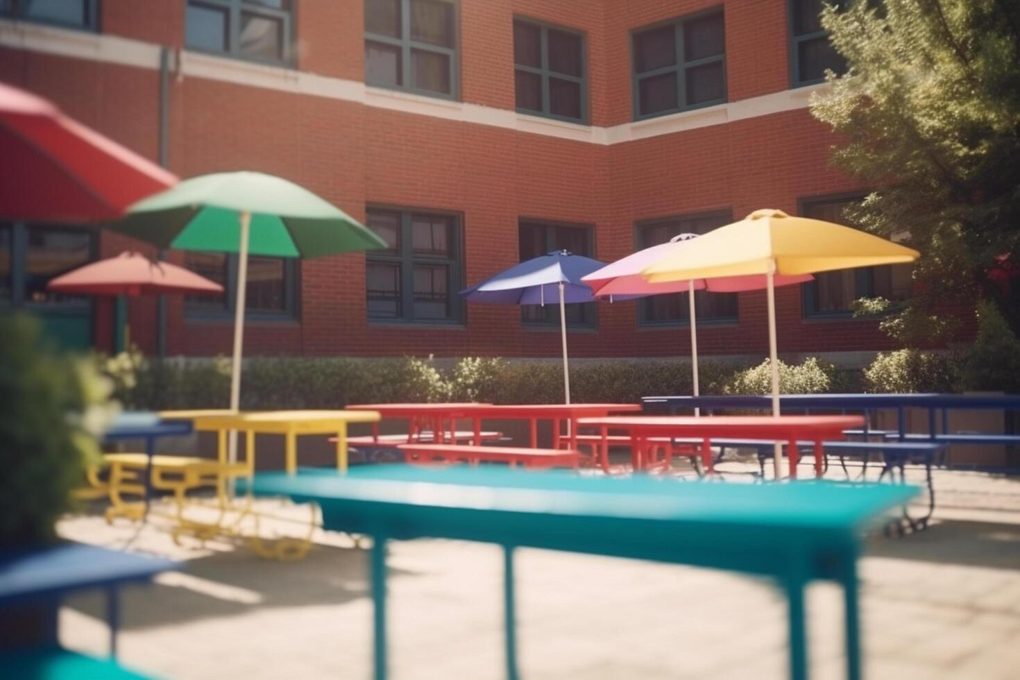 solitario silencio un vacío alto colegio patio de recreo ai generado foto